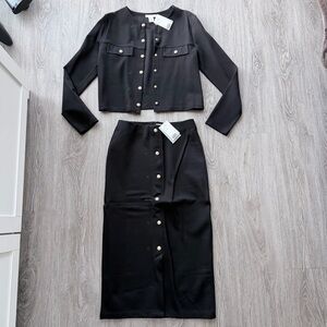 H&M Black Skirt Set